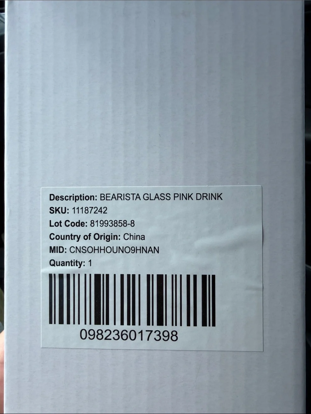 Starbucks Bearista Glass Pink Drink Strawberry Tumbler